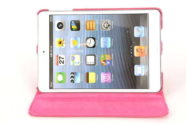 Apple iPad Mini 2-3 Roze - Book Case Tablethoes- 360 Graden Draaibaar