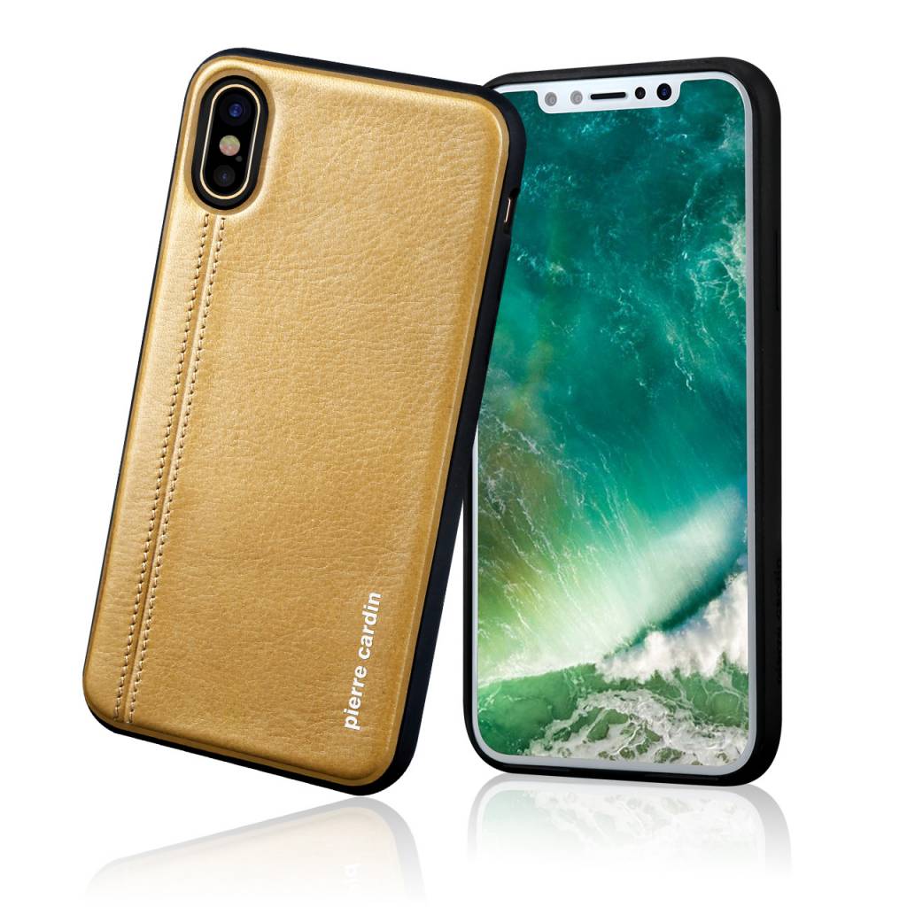 Pierre Cardin Pierre Cardin Backcover voor Apple iPhone X-Xs - Geel