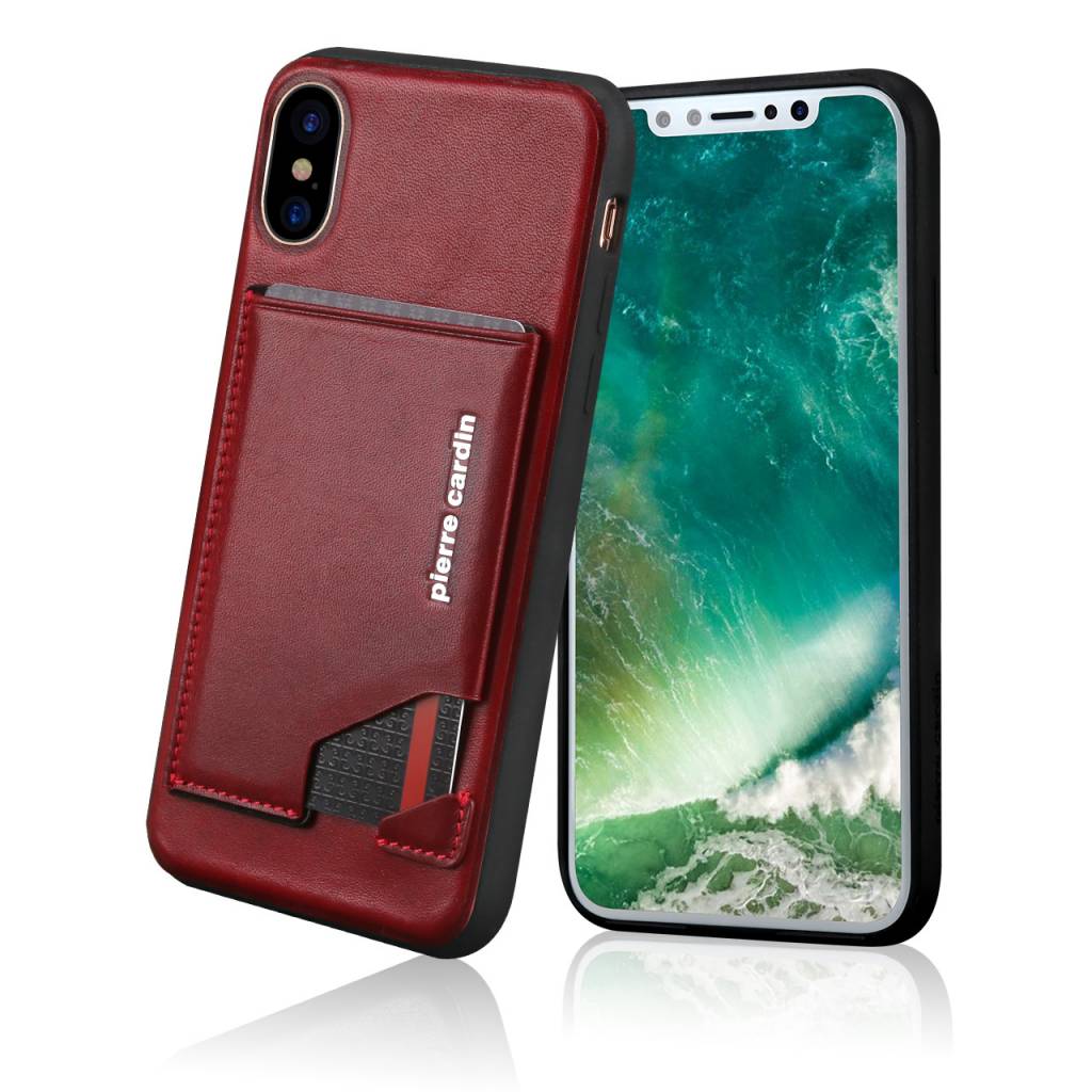 Pierre Cardin Pierre Cardin Backcover voor Apple iPhone X-Xs - Rood