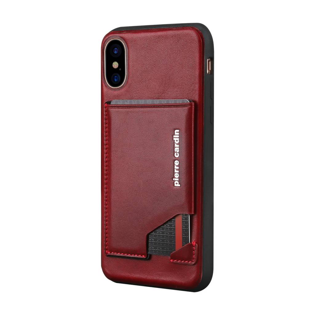 Pierre Cardin Pierre Cardin Backcover voor Apple iPhone X-Xs - Rood, foto 2 van 5
