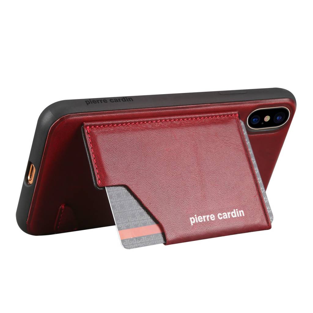 Pierre Cardin Pierre Cardin Backcover voor Apple iPhone X-Xs - Rood, foto 4 van 5