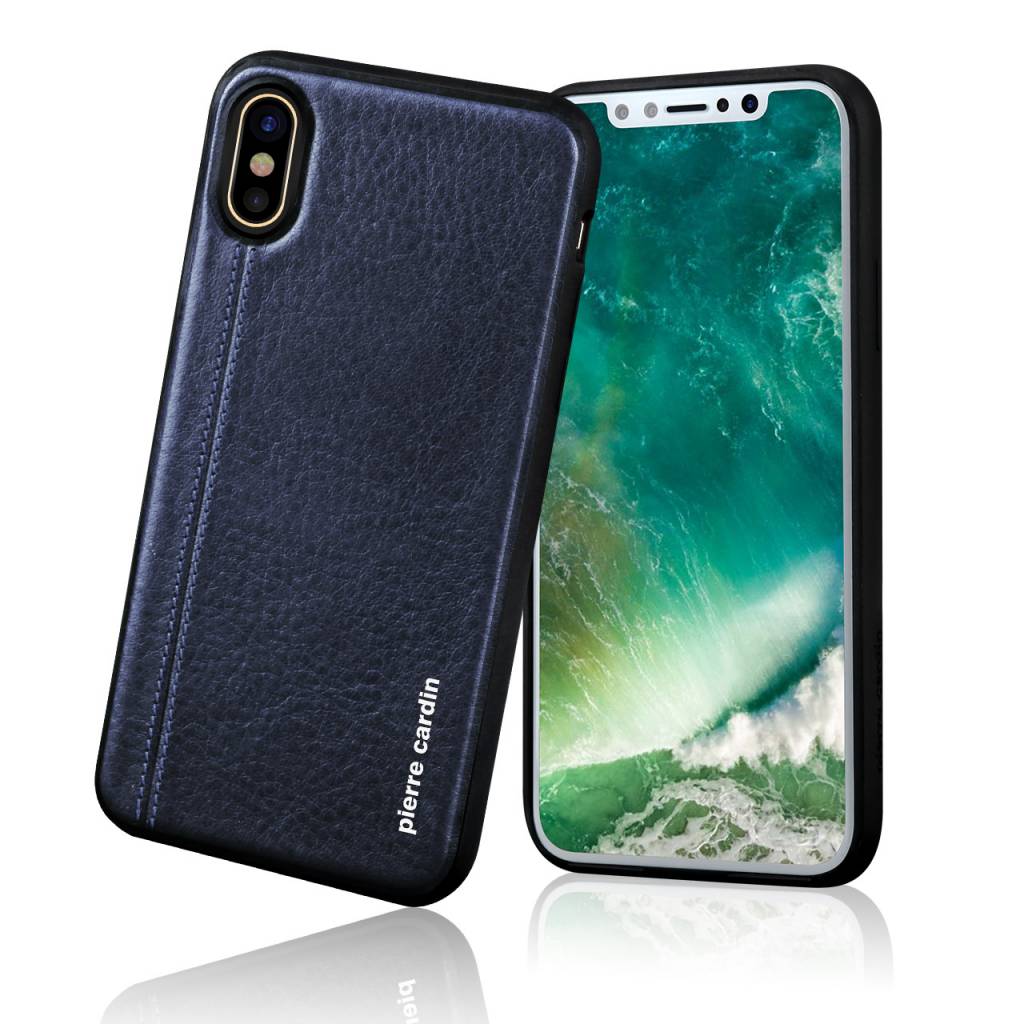 Pierre Cardin Pierre Cardin Backcover voor Apple iPhone X-Xs - Sapphire Blauw