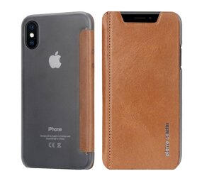 Pierre Cardin Pierre Cardin Bruin hoesje voor iPhone X-Xs - Book Case - Stijlvol - Leer - Luxe cover Pierre Cardin Pierre Cardin Bruin hoesje voor iPhone X-Xs - Book Case - Stijlvol - Leer - Luxe cover