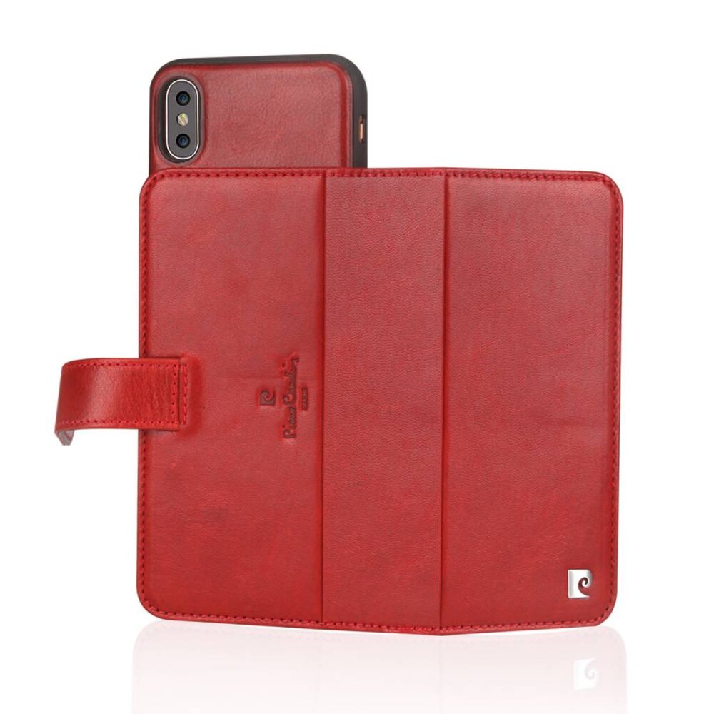 Pierre Cardin Pierre Cardin Rood hoesje iPhone X-Xs - Book Case - Stijlvol - Leer - Luxe cover Pierre Cardin Pierre Cardin Rood hoesje iPhone X-Xs - Book Case - Stijlvol - Leer - Luxe cover