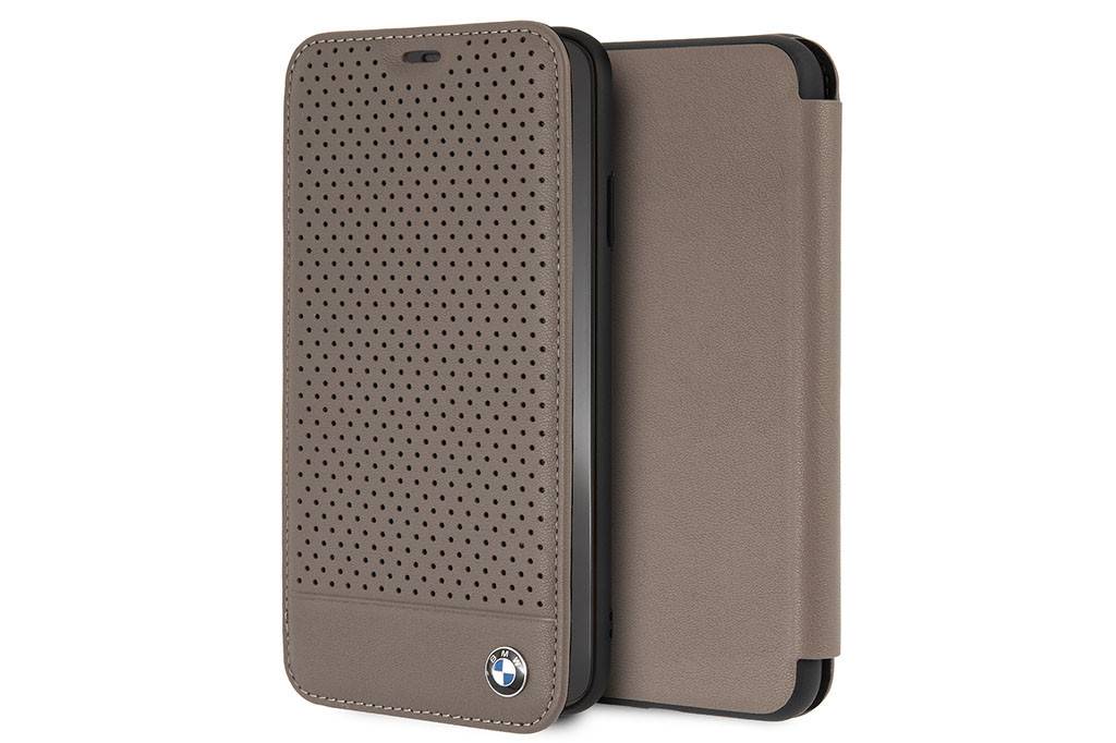 BMW BMW Bruin iPhone Xs Max - Book Case - Stijlvol - Leer - Met pashouder