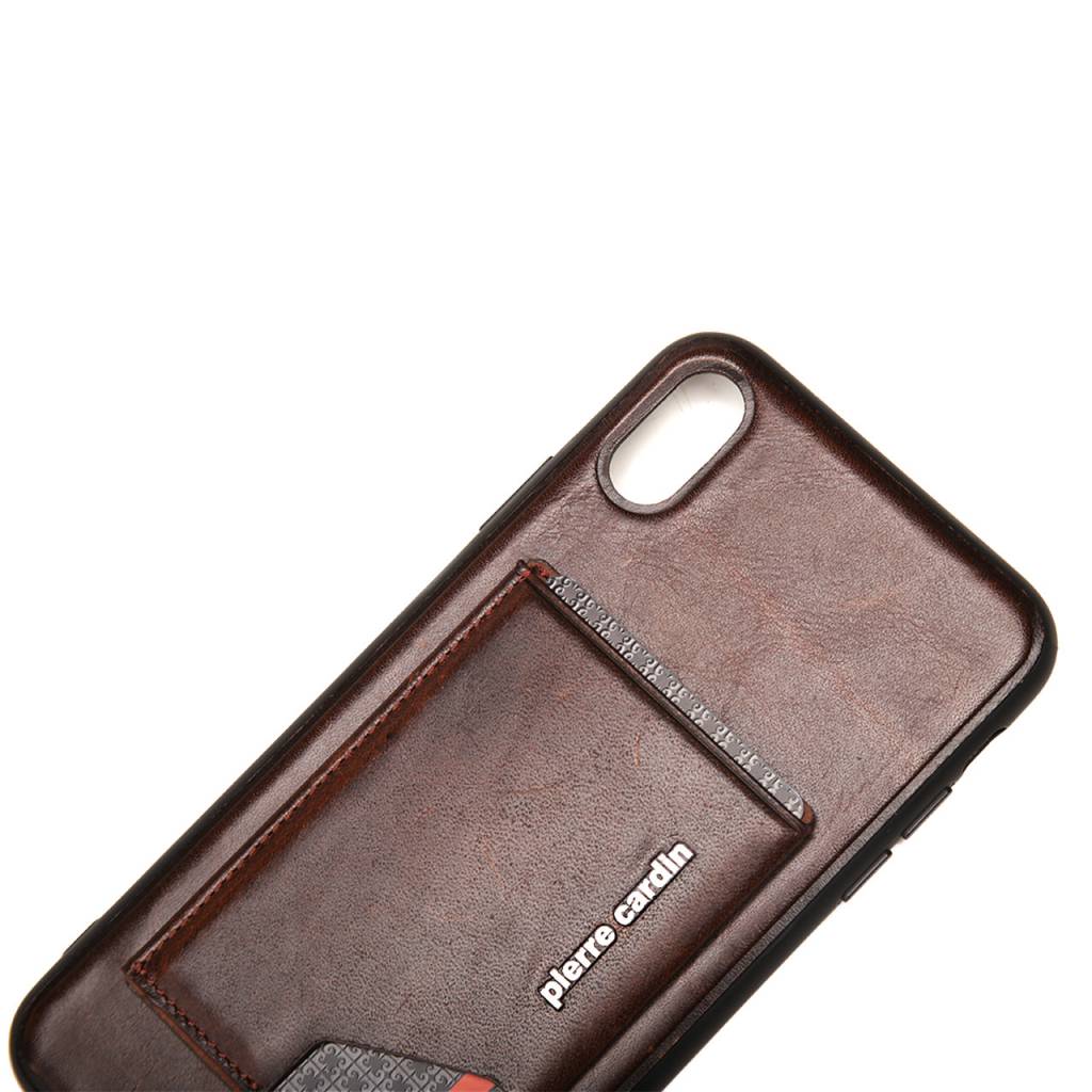Pierre Cardin Pierre Cardin Backcover voor Apple iPhone Xs Max - D Bruin, foto 4 van 6