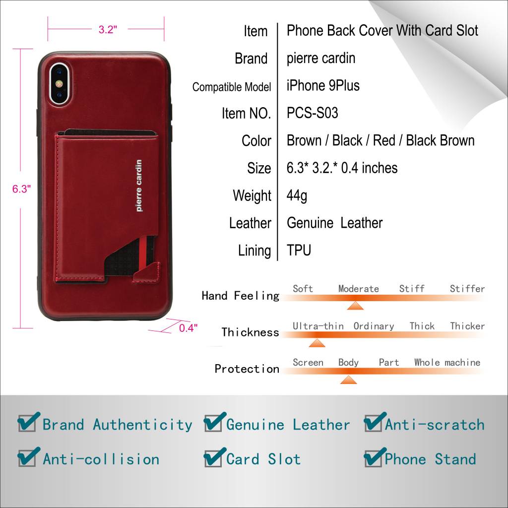 Pierre Cardin Pierre Cardin Backcover voor Apple iPhone Xs Max - D Bruin, foto 6 van 6