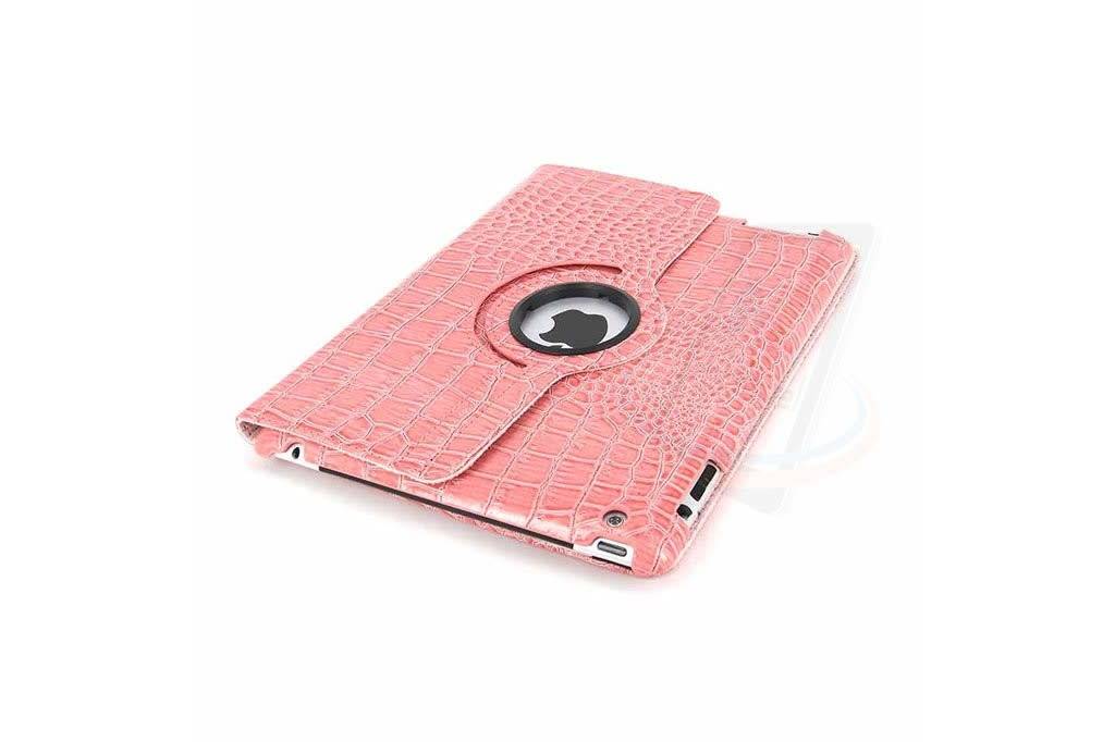 Apple iPad 2-3-4 Roze 360 graden draaibare hoes - Book Case Tablethoes, foto 2 van 4
