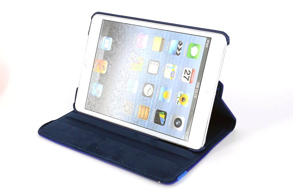 Apple iPad Mini 2-3 Blauw 360 graden draaibare hoes - Book Case Tablethoes, foto 4 van 6