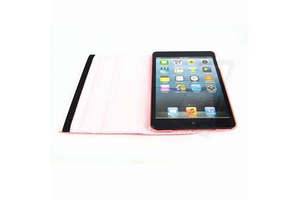 Apple iPad Mini 2-3 Roze 360 graden draaibare hoes - Book Case Tablethoes, foto 4 van 6