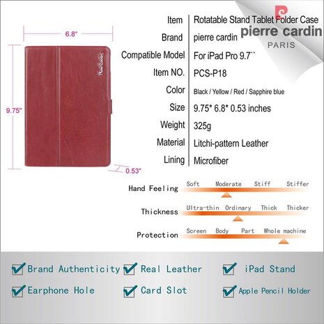 Pierre Cardin Pierre Cardin Apple Goud Book Case hoesje iPad Pro 9.7 (2016)- Smart Case - Tablethoes Pierre Cardin Pierre Cardin Apple Goud Book Case hoesje iPad Pro 9.7 (2016)- Smart Case - Tablethoes