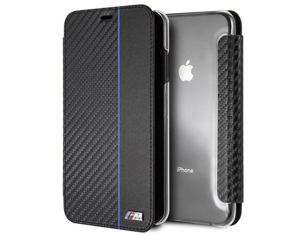 BMW BMW Blauw iPhone Xs Max - Book Case - M Sport Carbon - Met pashouder BMW BMW Blauw iPhone Xs Max - Book Case - M Sport Carbon - Met pashouder