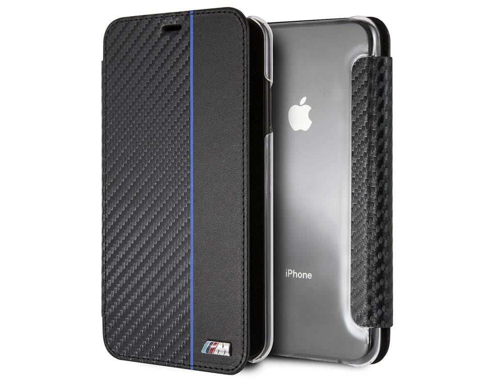 BMW BMW Blauw iPhone Xs Max - Book Case - M Sport Carbon - Met pashouder, foto 2 van 2