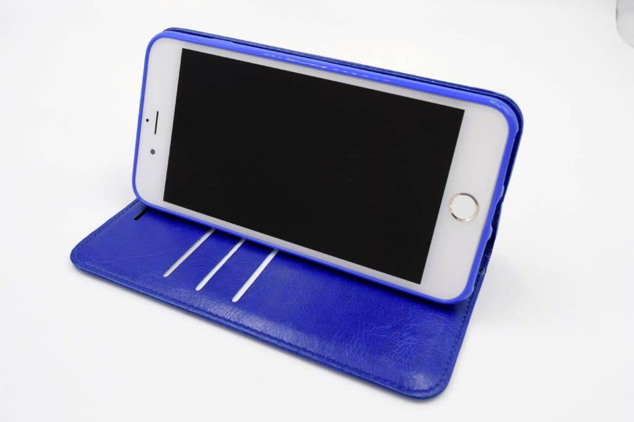 Apple iPhone 7 Plus; iPhone 8 Plus Kartenhalter Blau Book-Case hul -Magnetverschluss - Kunststof;TPU Apple iPhone 7 Plus; iPhone 8 Plus Kartenhalter Blau Book-Case hul -Magnetverschluss - Kunststof;TPU