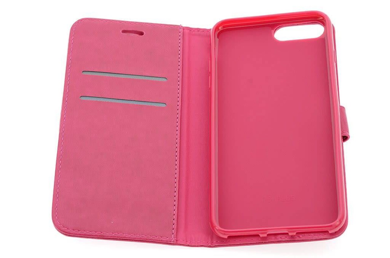Apple iPhone 7 Plus; iPhone 8 Plus Card holder Pink Book type case for iPhone 7 Plus; iPhone 8 Plus Magnetic closure Apple iPhone 7 Plus; iPhone 8 Plus Card holder Pink Book type case for iPhone 7 Plus; iPhone 8 Plus Magnetic closure
