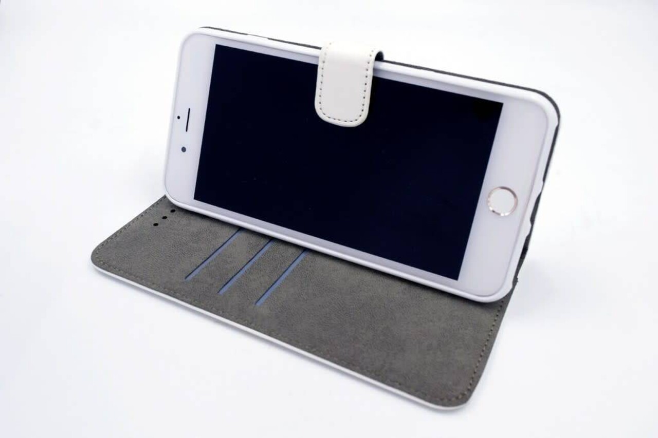 Apple iPhone 7 Plus; iPhone 8 Plus Titulaire de la carte Blanc Book type housse - Fermeture magnétique Apple iPhone 7 Plus; iPhone 8 Plus Titulaire de la carte Blanc Book type housse - Fermeture magnétique