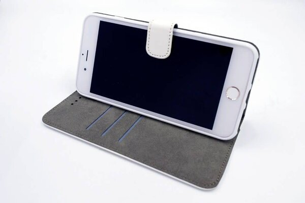 Apple iPhone 7 Plus; iPhone 8 Plus Titulaire de la carte Blanc Book type housse - Fermeture magnétique Apple iPhone 7 Plus; iPhone 8 Plus Titulaire de la carte Blanc Book type housse - Fermeture magnétique