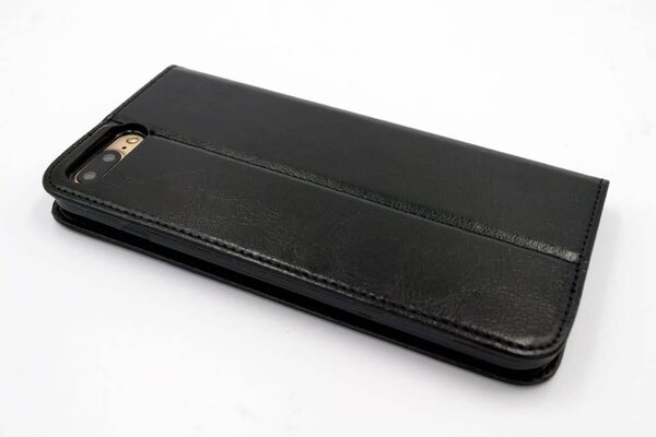 Zwart hoesje voor iPhone 7-8 Plus - Book Case - Pasjeshouder - Magneetsluiting Zwart hoesje voor iPhone 7-8 Plus - Book Case - Pasjeshouder - Magneetsluiting