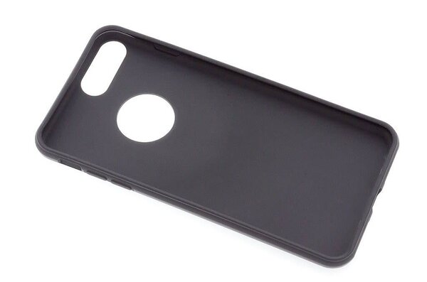 Luxury Carbon Fiber Silicone Slim Line Back Case Shock Absorbing Bumper Protective Case Cover for Apple iPhone 7-8 Plus Zwart