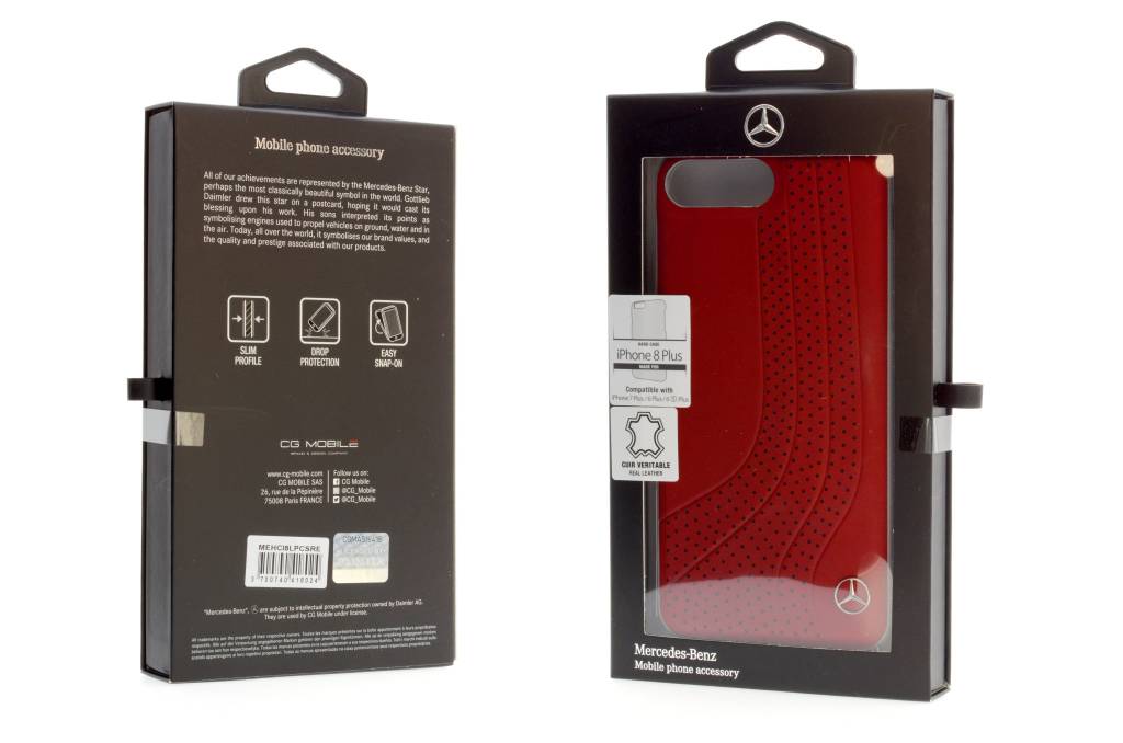Mercedes-Benz Mercedes-Benz Backcover voor Apple iPhone 7-8 Plus - Rood, foto 4 van 4