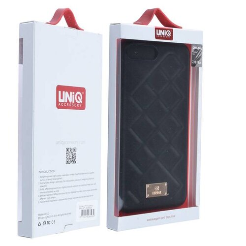 UNIQ Accessory UNIQ Accessory iPhone 7-8 Plus Hard Case Back cover Kunstleer - Zwart