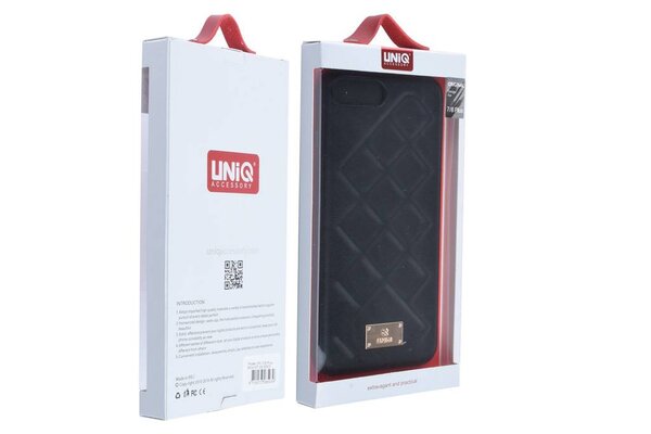 UNIQ Accessory UNIQ Accessory iPhone 7-8 Plus Hard Case Back cover Kunstleer - Zwart UNIQ Accessory UNIQ Accessory iPhone 7-8 Plus Hard Case Back cover Kunstleer - Zwart