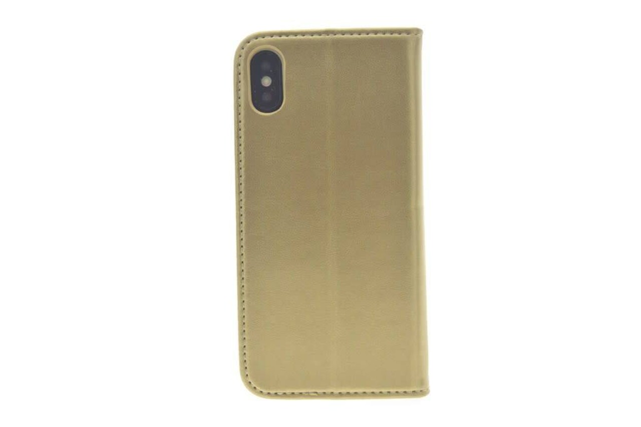 Goud hoesje voor iPhone X-Xs - Book Case - Pasjeshouder - Magneetsluiting Goud hoesje voor iPhone X-Xs - Book Case - Pasjeshouder - Magneetsluiting
