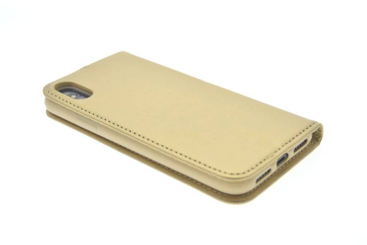 Goud hoesje voor iPhone X-Xs - Book Case - Pasjeshouder - Magneetsluiting Goud hoesje voor iPhone X-Xs - Book Case - Pasjeshouder - Magneetsluiting