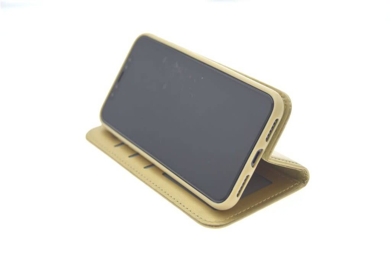 Goud hoesje voor iPhone X-Xs - Book Case - Pasjeshouder - Magneetsluiting Goud hoesje voor iPhone X-Xs - Book Case - Pasjeshouder - Magneetsluiting