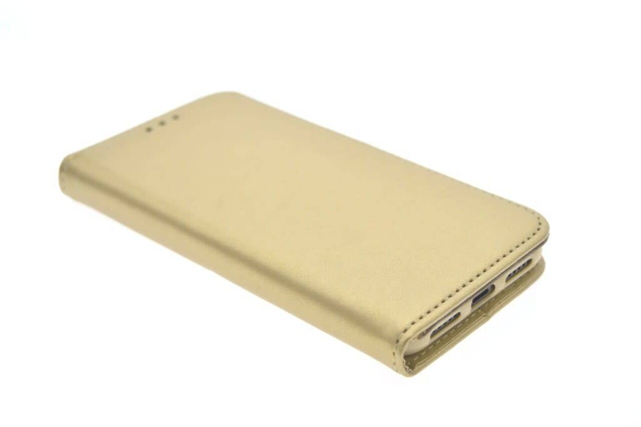 Goud hoesje voor iPhone X-Xs - Book Case - Pasjeshouder - Magneetsluiting Goud hoesje voor iPhone X-Xs - Book Case - Pasjeshouder - Magneetsluiting