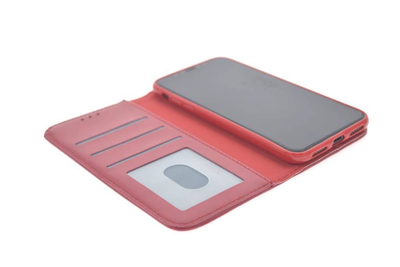 Apple iPhone X; iPhone Xs Card holder Red Book type case for iPhone X; iPhone Xs Magnetic closure Apple iPhone X; iPhone Xs Card holder Red Book type case for iPhone X; iPhone Xs Magnetic closure