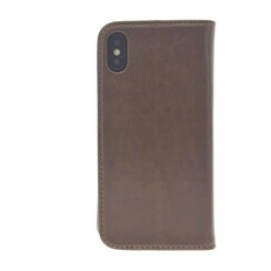 Apple iPhone X; iPhone Xs Kartenhalter Braun Book-Case hul -Magnetverschluss - Kunststof;TPU
