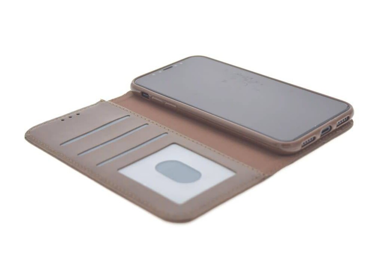 Apple iPhone X; iPhone Xs Titulaire de la carte Marron Book type housse - Fermeture magnétique Apple iPhone X; iPhone Xs Titulaire de la carte Marron Book type housse - Fermeture magnétique
