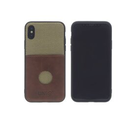 UNIQ Accessory UNIQ Accessory iPhone X-Xs Gouden Hard Case Backcover Pasjeshouder - Bruin UNIQ Accessory UNIQ Accessory iPhone X-Xs Gouden Hard Case Backcover Pasjeshouder - Bruin