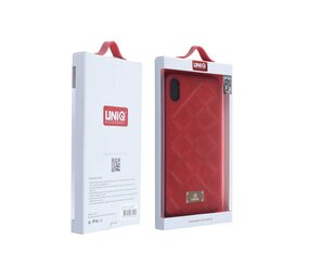 UNIQ Accessory UNIQ Accessory iPhone Xs Max Hard Case Back cover Kunstleer - Rood UNIQ Accessory UNIQ Accessory iPhone Xs Max Hard Case Back cover Kunstleer - Rood