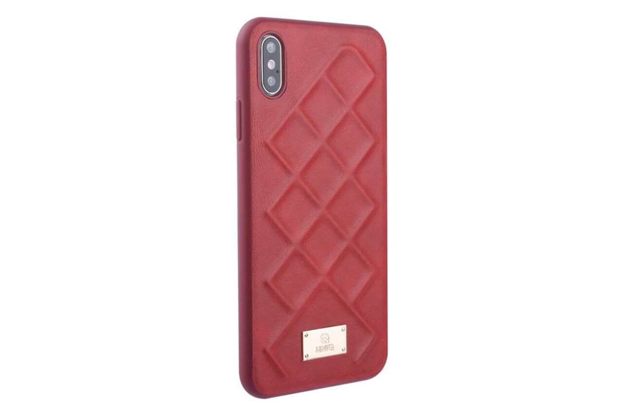 UNIQ Accessory UNIQ Accessory iPhone Xs Max Hard Case Back cover Kunstleer - Rood UNIQ Accessory UNIQ Accessory iPhone Xs Max Hard Case Back cover Kunstleer - Rood