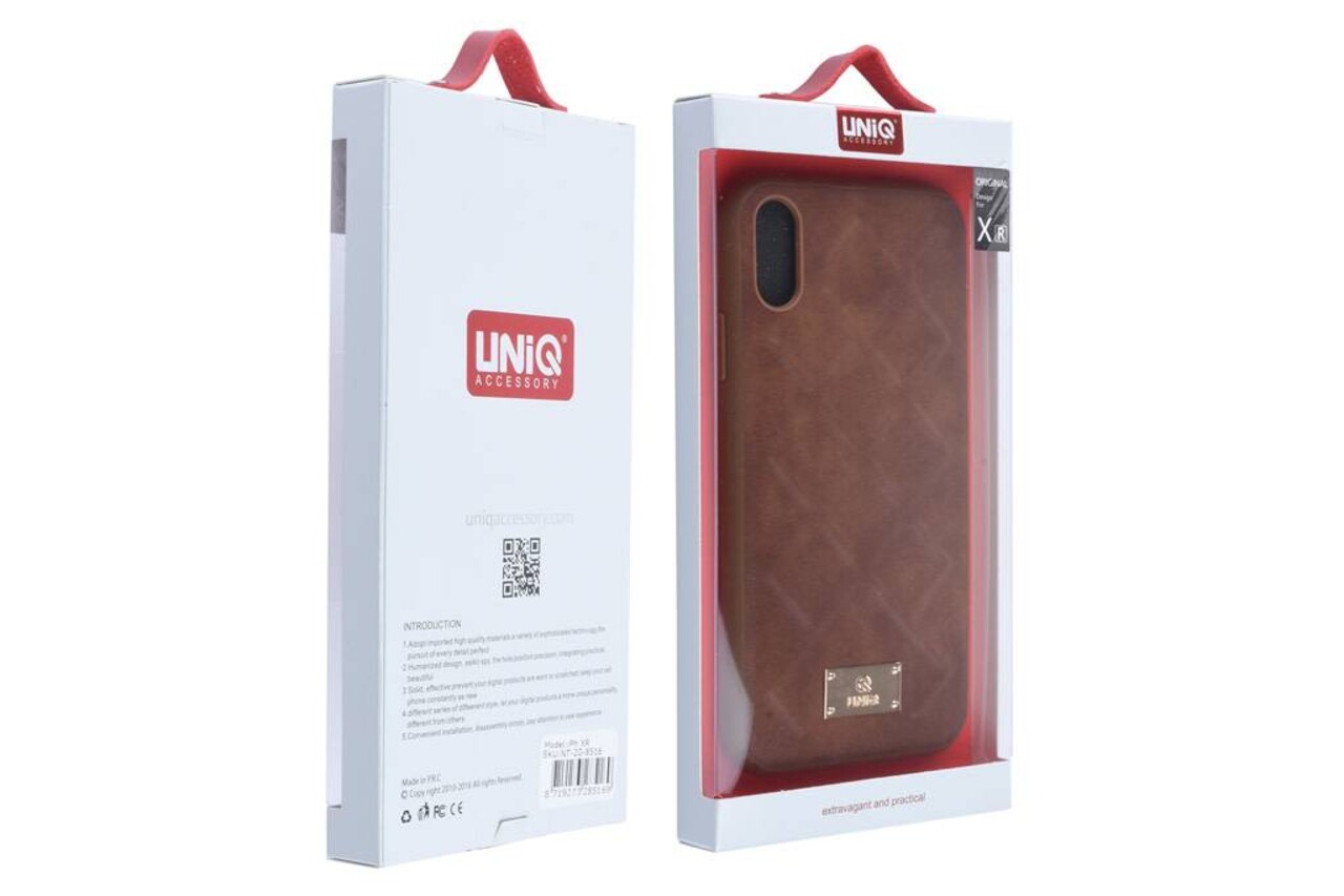 UNIQ Accessory UNIQ Accessory iPhone XR Back cover Kunstleer Hard Case - Bruin UNIQ Accessory UNIQ Accessory iPhone XR Back cover Kunstleer Hard Case - Bruin