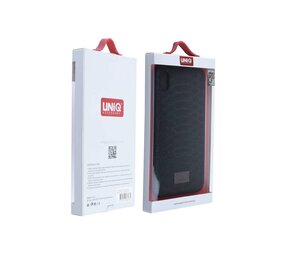 UNIQ Accessory UNIQ Accessory iPhone Xs Max Kunstleer Back cover Hard Case - Zwart UNIQ Accessory UNIQ Accessory iPhone Xs Max Kunstleer Back cover Hard Case - Zwart