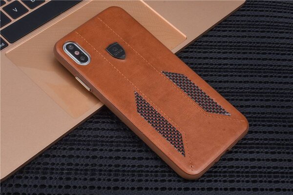 UNIQ Accessory UNIQ Accessory iPhone Xs Max Kunstleer Hard Case Back cover - Bruin UNIQ Accessory UNIQ Accessory iPhone Xs Max Kunstleer Hard Case Back cover - Bruin