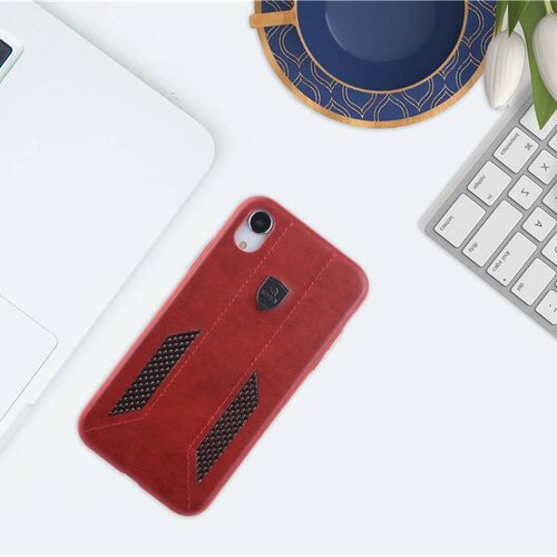 UNIQ Accessory UNIQ Accessory iPhone XR Kunstleer Hard Case Back cover - Rood