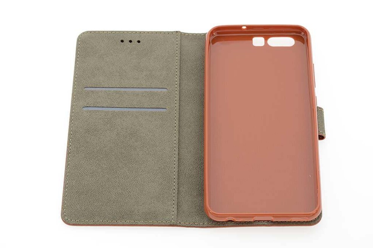 Huawei P10 Kartenhalter Braun Book-Case hul -Magnetverschluss - Kunststof;TPU Huawei P10 Kartenhalter Braun Book-Case hul -Magnetverschluss - Kunststof;TPU