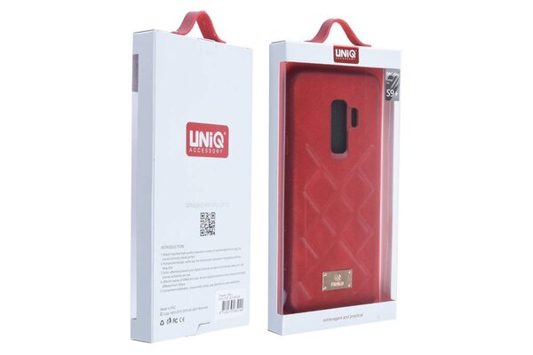 UNIQ Accessory UNIQ Accessory Galaxy S9 Plus Hard Case Back cover Kunstleer - Rood UNIQ Accessory UNIQ Accessory Galaxy S9 Plus Hard Case Back cover Kunstleer - Rood