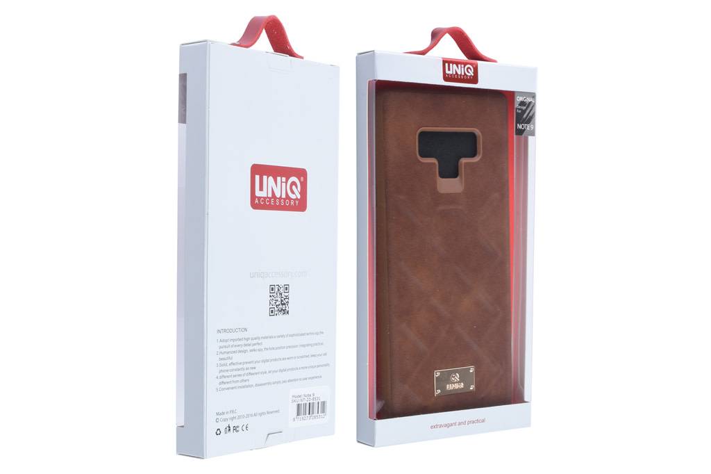 UNIQ Accessory UNIQ Accessory Galaxy Note 9 Hard Case Back cover Kunstleer - Bruin, foto 5 van 5