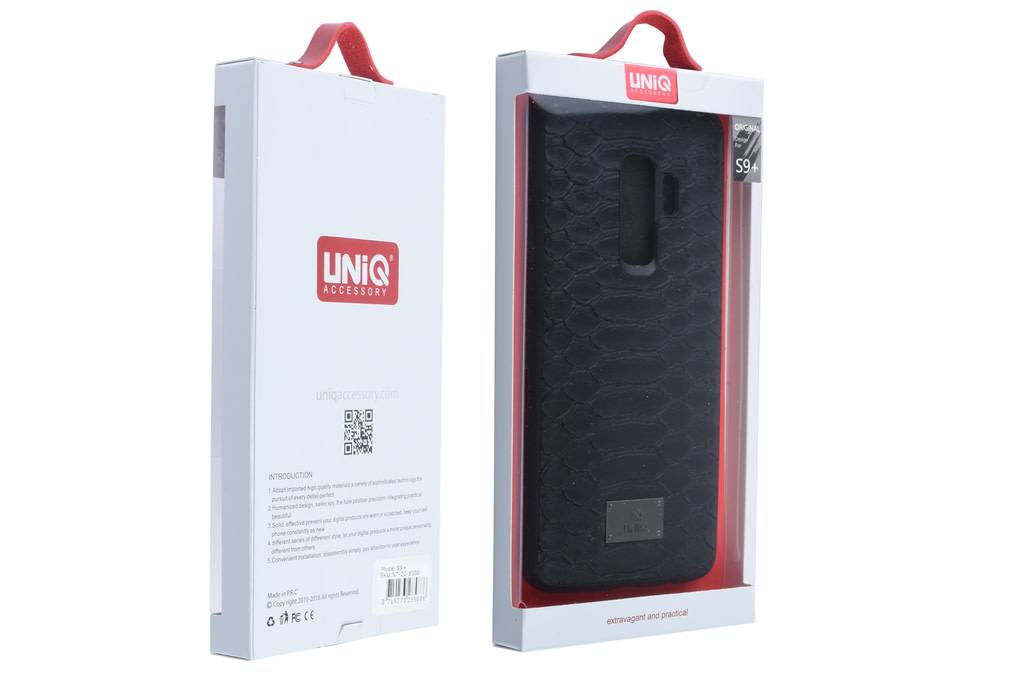 UNIQ Accessory UNIQ Accessory Galaxy S9 Plus Kunstleer Hard Case Back cover - Zwart, foto 5 van 5