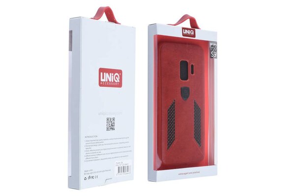 UNIQ Accessory UNIQ Accessory Galaxy S9 Kunstleer Hard Case Back cover - Rood UNIQ Accessory UNIQ Accessory Galaxy S9 Kunstleer Hard Case Back cover - Rood