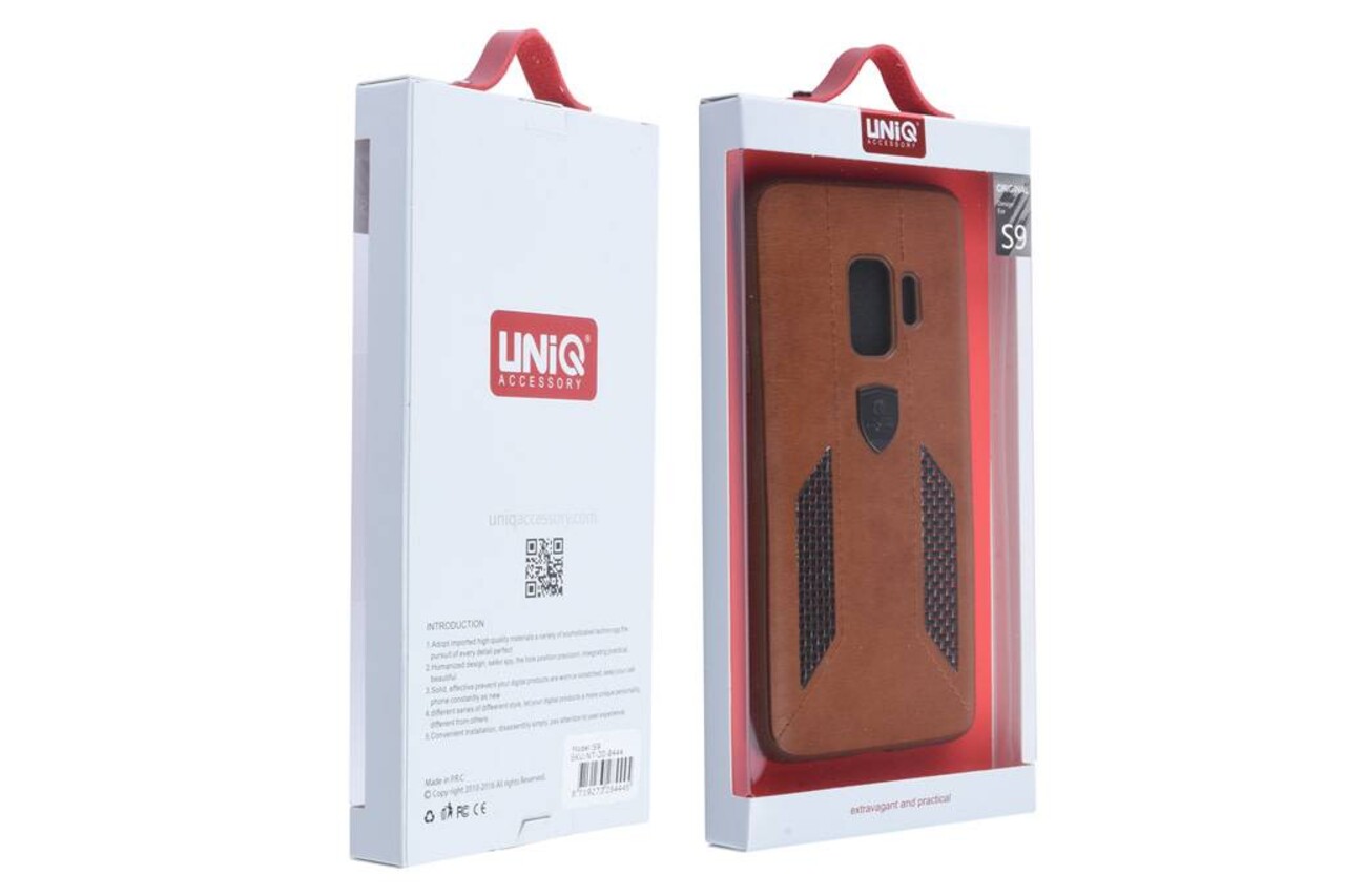 UNIQ Accessory UNIQ Accessory Galaxy S9 Kunstleer Hard Case Back cover - Bruin UNIQ Accessory UNIQ Accessory Galaxy S9 Kunstleer Hard Case Back cover - Bruin