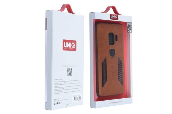 UNIQ Accessory UNIQ Accessory Galaxy S9 Kunstleer Hard Case Back cover - Bruin UNIQ Accessory UNIQ Accessory Galaxy S9 Kunstleer Hard Case Back cover - Bruin