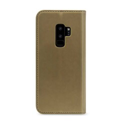 Samsung Galaxy S9+ Kartenhalter Gold Book-Case hul -Magnetverschluss - Kunststof;TPU