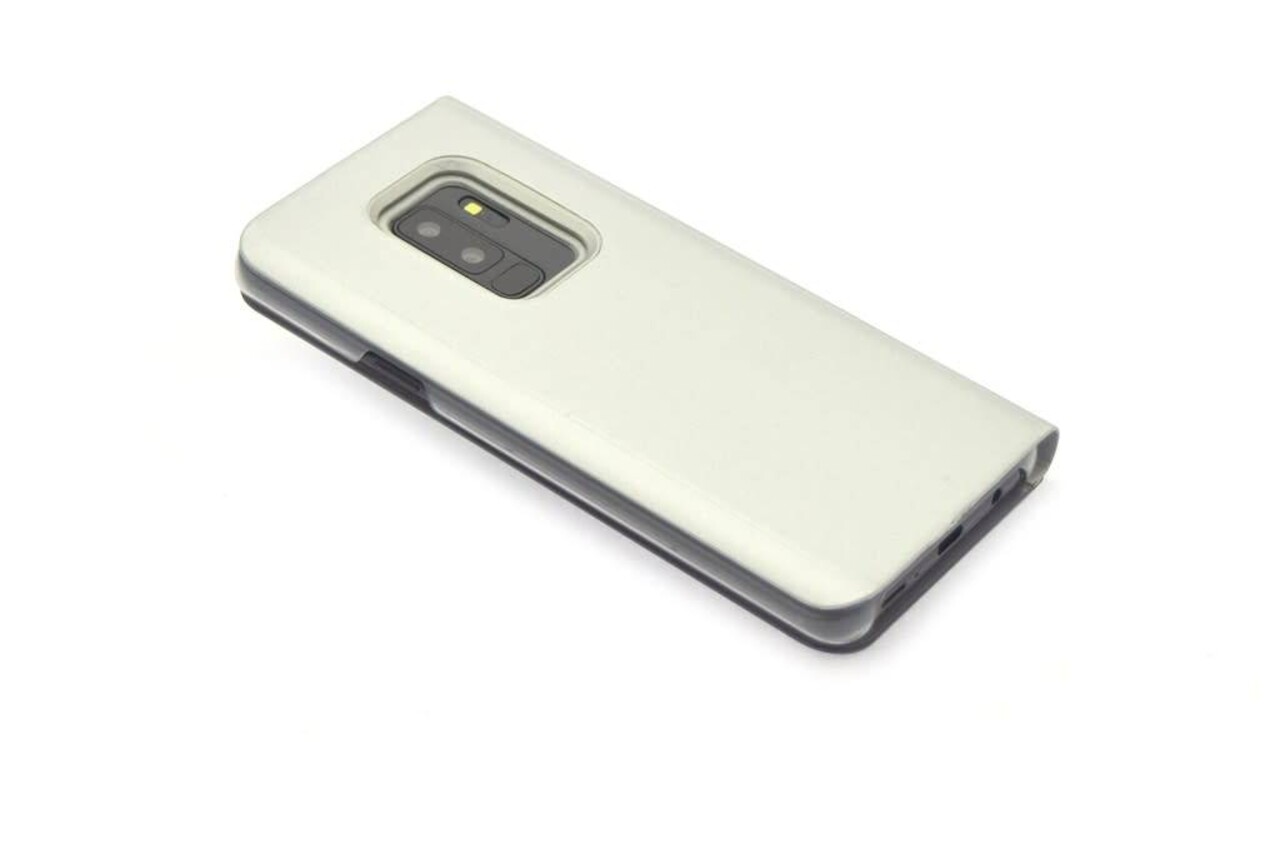 Samsung Galaxy S9+ Card holder Silver Book type case for Galaxy S9+ Magnetic closure Samsung Galaxy S9+ Card holder Silver Book type case for Galaxy S9+ Magnetic closure