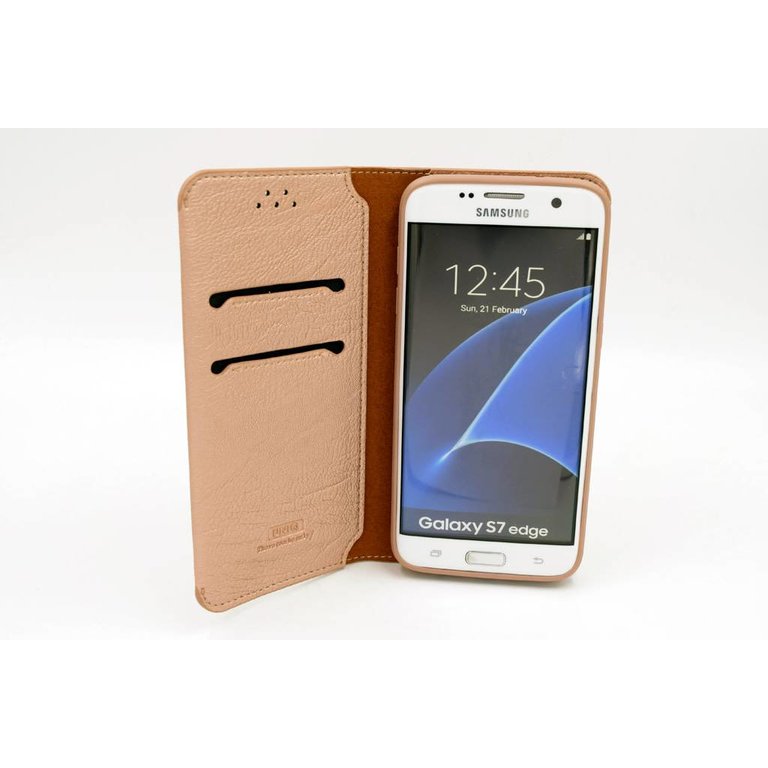 Samsung Galaxy S7 Pasjeshouder Roze Booktype hoesje Magneetsluiting - Kunststof;TPU - NT Mobiel - Nederland